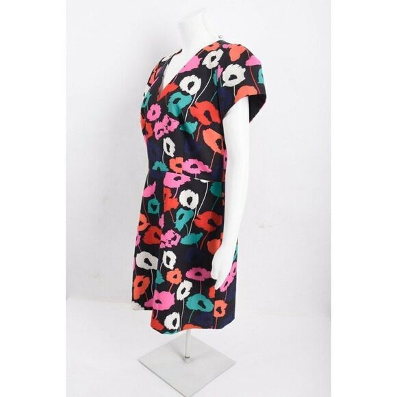 Milly Womens Atalie Sheath Dress Sz 12 MultiColor Poppy Floral Short Sleeve NWT - Picture 3 of 6